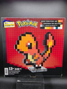 Mega Pokémon Charmander Pixel Art Building Set  349 Pieces For Ages 13+
